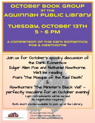 October Book Club poster Poe & Hawthorne